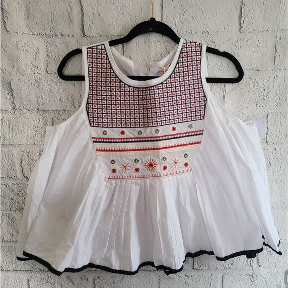 Mizumi Tops - Mizumi Retro Cottage Style White Ruffled Blouse NWT SZ M